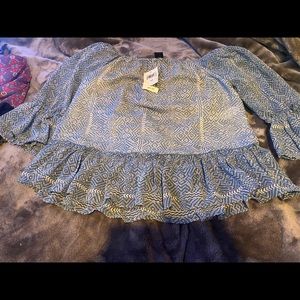 Blue Lucky brand off the shoulder blouse